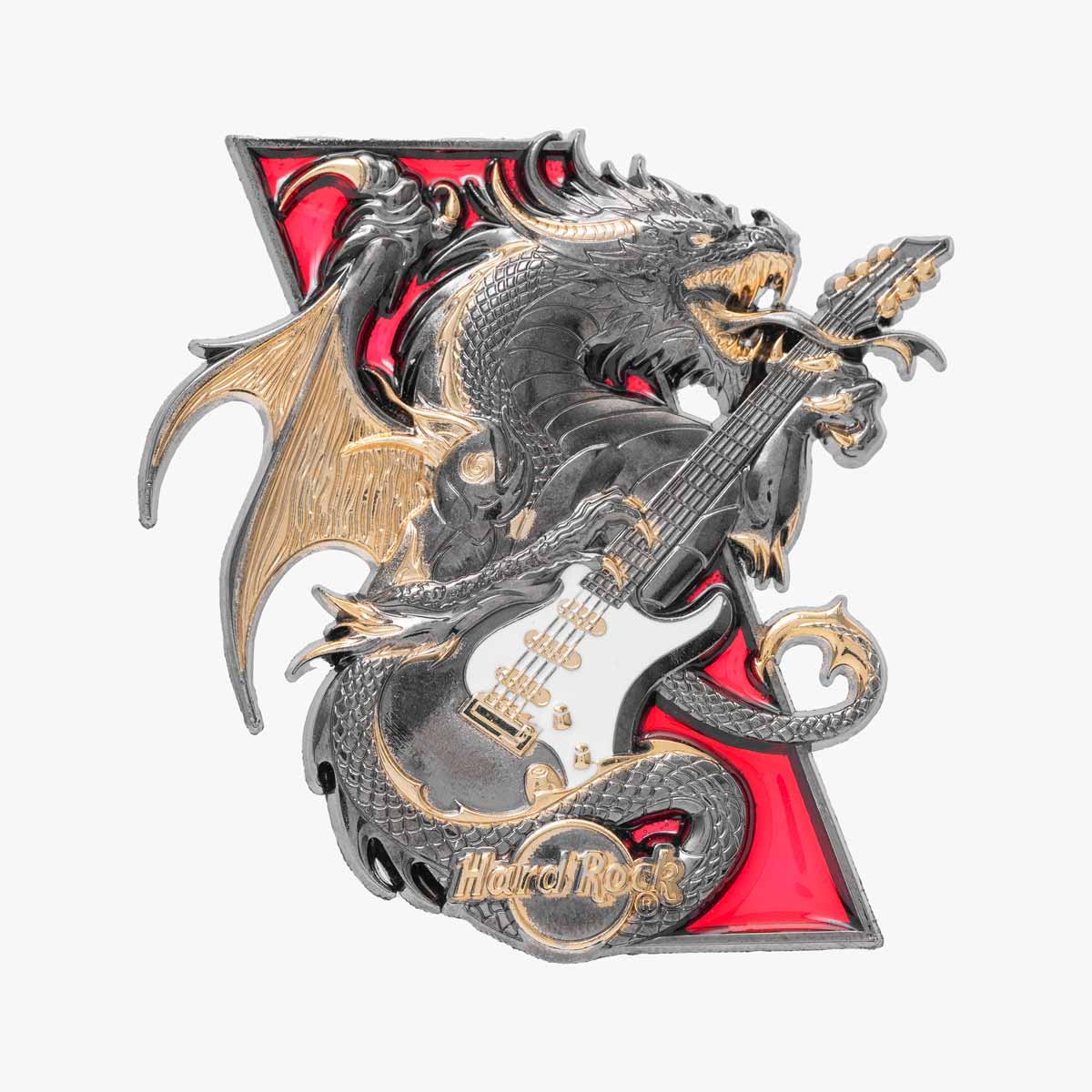 Two Toned Boxed 3D Dragon Pin image number 1