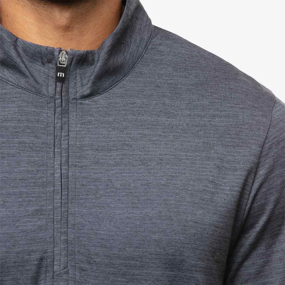 Travis Mathew x Hard Rock Havasu Quarter Zip Up Pullover in Vintage Indigo image number 2